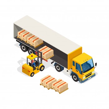Logistic isometric design composition Free Vector