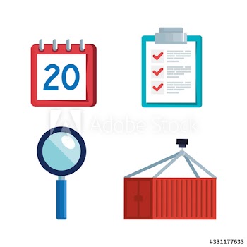 logistic service with set icons design