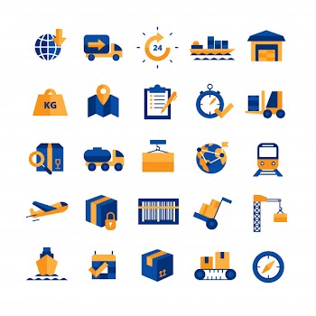 Logistics icons set Free Vector