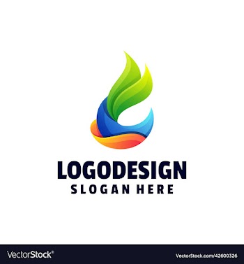 logo abstract leaf gradient colorful