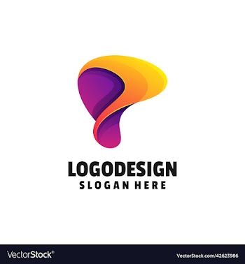 logo abstract letter p gradient