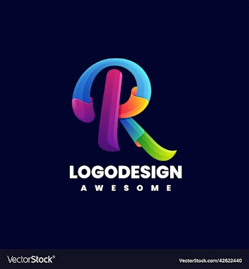 logo abstract letter r gradient