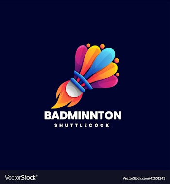 logo badminton gradient colorful