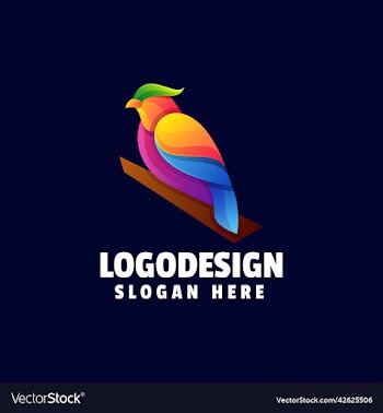 logo bird gradient colorful style
