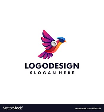 logo bird tech gradient colorful