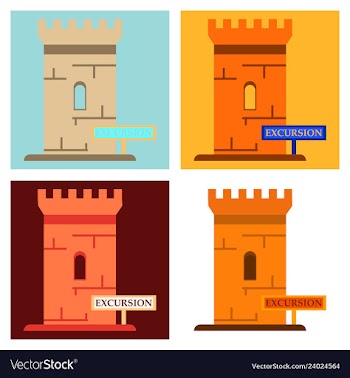 Logo castle brand label icon vector image
