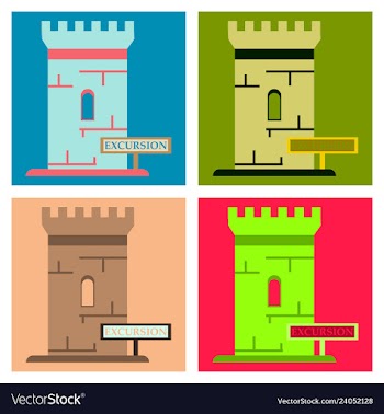 Logo castle brand label icon vector image