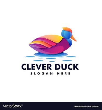 logo clever duck gradient colorful