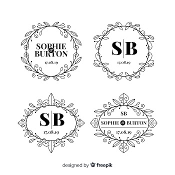 Logo collection for wedding florist Free Vector