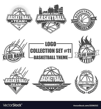 Logo collection set with basketball theme vector image