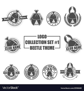 Logo collection set with beetle theme vector image