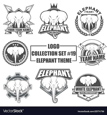 Logo collection set with elephant theme vector image
