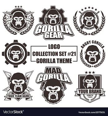 Logo collection set with gorilla theme vector image