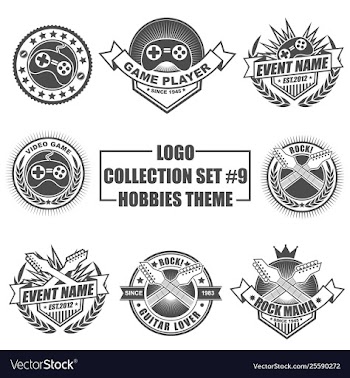 Logo collection set with hobbies theme vector image