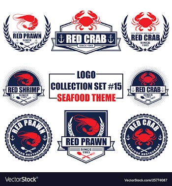 Logo collection set with seafood restaurant theme vector image