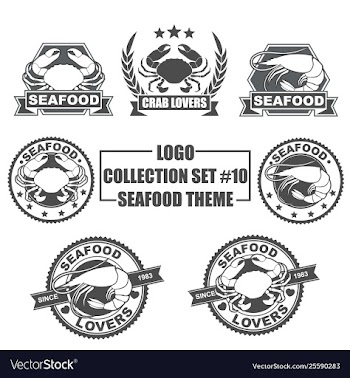Logo collection set with seafood theme vector image