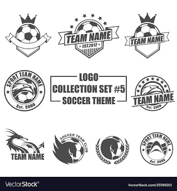 Logo collection set with soccer theme vector image