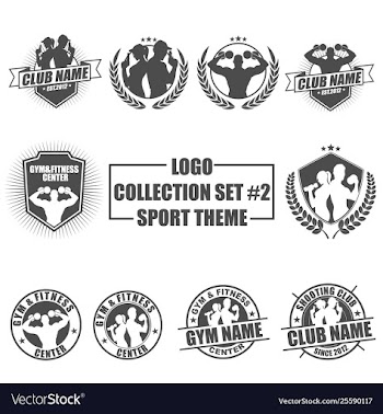 Logo collection set with sport theme vector image