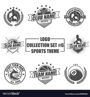 Logo collection set with sports theme vector image