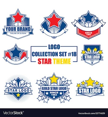 Logo collection set with star theme vector image