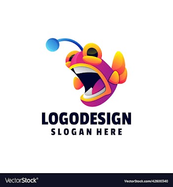 logo cute fish gradient colorful