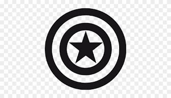 Logo De Superheroes En Blanco Y Negro Capitan America - Captain America Shield Vector