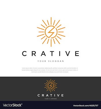logo design simple line energy sun