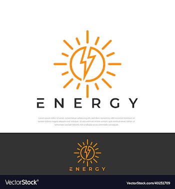 logo design simple line energy sun