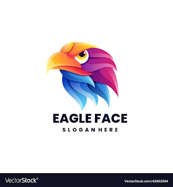 logo eagle face gradient colorful