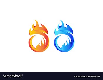 Logo fire anda water hot in cold vector image