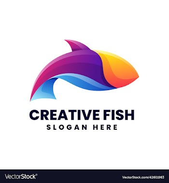 logo fish gradient colorful style