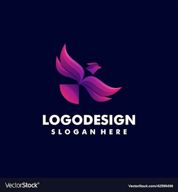 logo flying bird gradient colorful