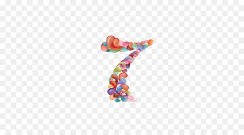 Logo Font - Color balloon number 7 