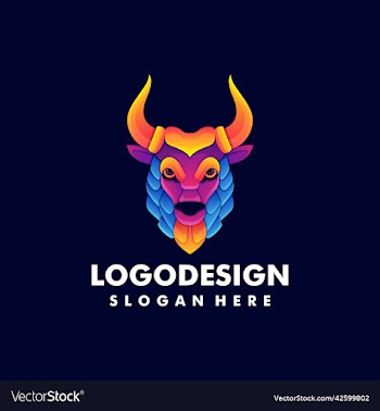 logo goat gradient colorful style