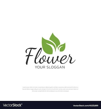 logo hand drawn abstract green leaf