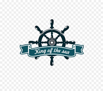 Logo Heraldry Illustration - Nautical elements vector label,steering wheel,Rudder,Ribbon 