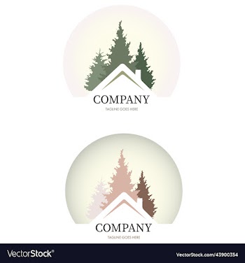 logo in the form of a house in the forest modern