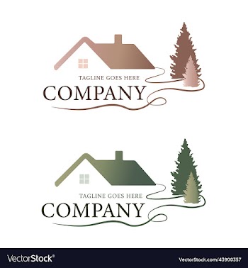 logo in the form of a house in the forest modern