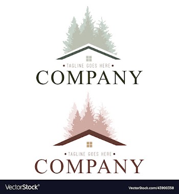 logo in the form of a house in the forest modern