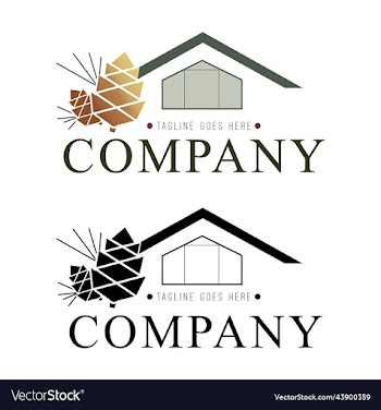logo in the form of a house in the forest modern