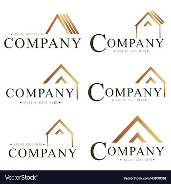 logo in the form of a house in the forest modern