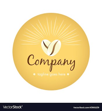 logo in the form of golden coffee beans folded