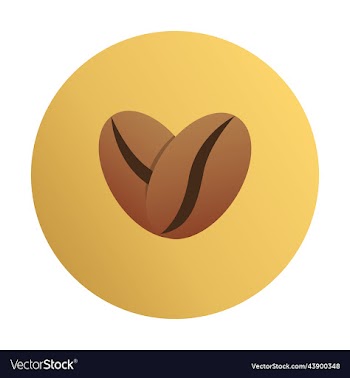 logo in the form of golden coffee beans folded