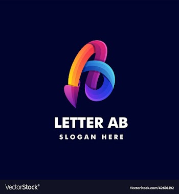 logo letter ab gradient colorful