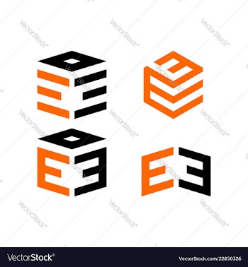 Logo letter e block vector image