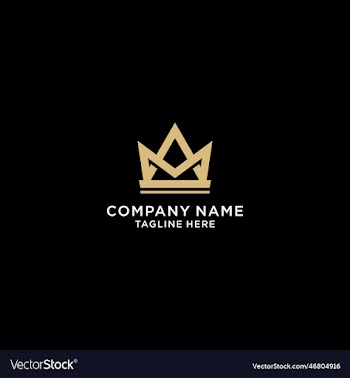 logo letter m crown icon in gold color