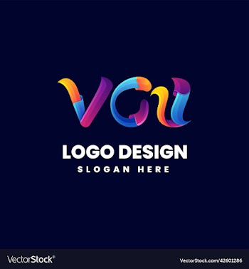 logo letter v c u gradient colorful