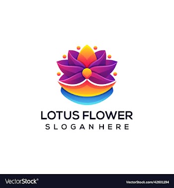 logo lotus flower gradient colorful