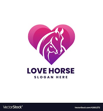 logo love horse gradient colorful