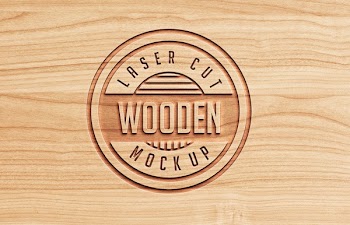 Logo Mock Ups Wood Set 4